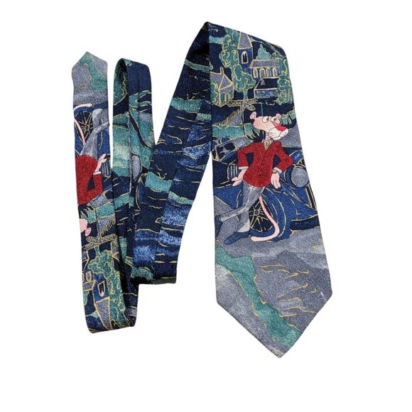 Vintage 90s Pink Panther 100% Silk Mens Neck Tie Necktie Made In Italy Tie Rack - Picture 3 of 6